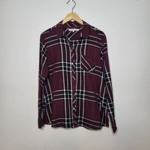 Foxcroft NYC Button Down Plaid Shirt Size 12
